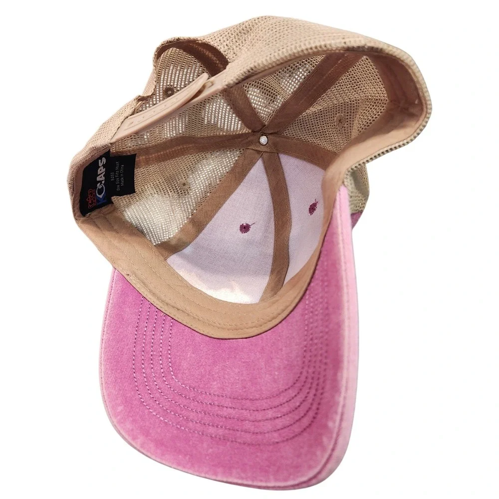 906 Hunting Club Riley Pink‎ Washed Mesh Trucker Hat Men's Snapback